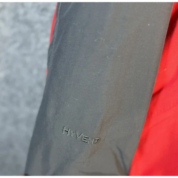The North Face Mens Hooded Jacket Red Gray Reflective Zip Outdoor Winter - Picture 9 of 9